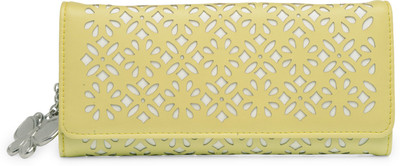 

Butterflies Women Casual Yellow, White Artificial Leather Wallet(12 Card Slots), Light yellow