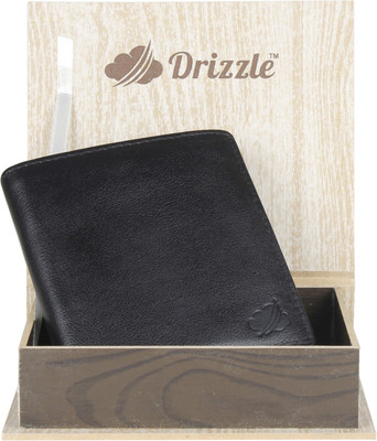 

Drizzle Men Black Genuine Leather Wallet(14 Card Slots)