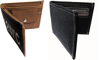 

Poland Boys Tan, Black Canvas Wallet(4 Card Slots), Black brown