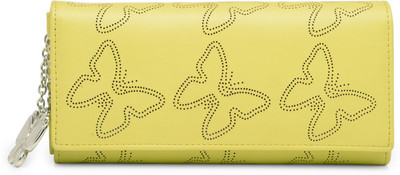 

Butterflies Women Casual Yellow Artificial Leather Wallet(5 Card Slots)