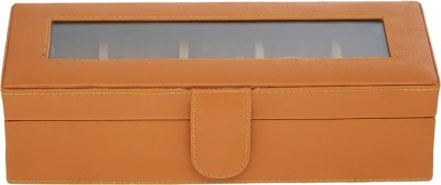 Leather World classic Watch Box(Tan, Holds 5 Watches)   Watches  (Leather World)