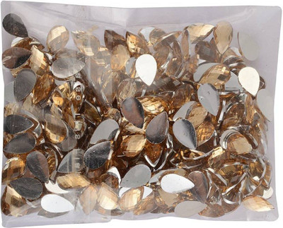 

Krafty Fools Drop Shape Crystal Edged Golden Stones/Kundans