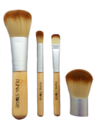 Puna Store 4 Piece bamboo Makeup Brush Set(Pack of 4)