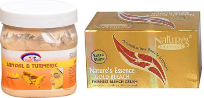 

NATURE ESSENCE Gold Bleach, Pink Root Sandal & Turmeric Mask(Set of 2)