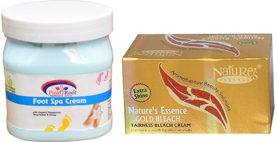 

NATURE ESSENCE Gold Bleach, Pink Root Foot Spa Cream(Set of 2)
