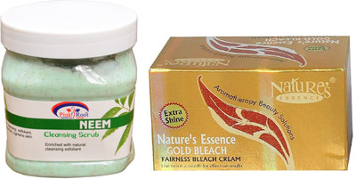 

NATURE ESSENCE Gold Bleach, Pink Root Neem Cleansing Scrub(Set of 2)