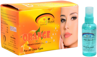 

Pink Root Orange Bleach Cream, Hair Serum Pack of 2(Set of 2)