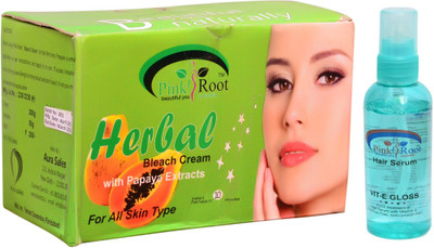 

Pink Root Herbal Bleach Cream, Hair Serum Pack of 2(Set of 2)