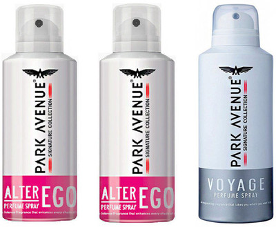 

Park Avenue 2 Alter Ego 1 Voyage Deodorant Spray - For Men(130 ml, Pack of 3)