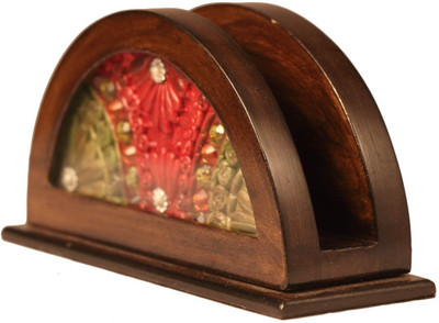 

Craftedindia 1 Compartments wood Wooden Tissue Holder(Red, Green, Brown)
