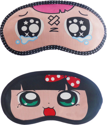 

Jenna P_Inju-PolkaDotCartoon Travel Sleeping Eye Cover Blindfold (Pack of 2)(2 g)
