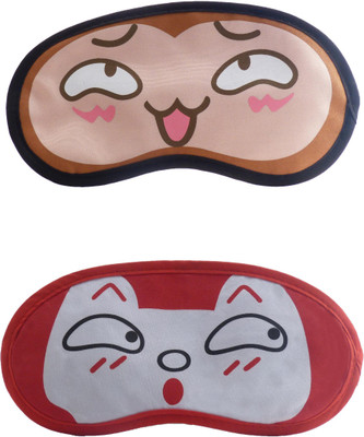 

Jenna Happy-RedSurpriseCartoon Travel Sleeping Eye Cover Blindfold (Pack of 2)(2 g)