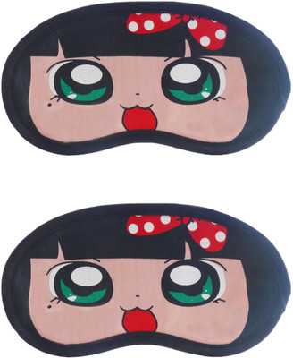 Jenna PolkaDot-PolkaDotCartoon Travel Sleeping Eye Cover Blindfold (Pack of 2)(2 g)