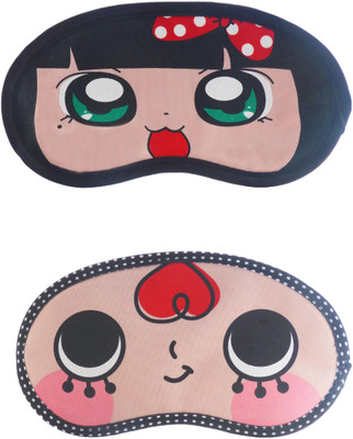 

Jenna PolkaDot-RedHairCartoon Travel Sleeping Eye Cover Blindfold (Pack of 2)(2 g)