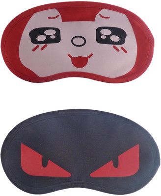 

Jenna RedBlackEye-RedEyeCartoon Travel Sleeping Eye Cover Blindfold (Pack of 2)(2 g)