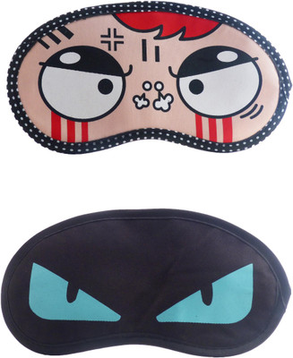 Jenna Angry-BlueEyeCartoon Travel Sleeping Eye Cover Blindfold (Pack of 2)(2 g)