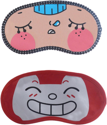 

Jenna Napping-RedHappyCartoon Travel Sleeping Eye Cover Blindfold (Pack of 2)(2 g)