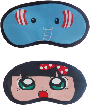 

Jenna Elephant-PolkaDotCartoon Travel Sleeping Eye Cover Blindfold (Pack of 2)(2 g)