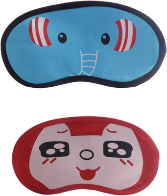 

Jenna Elephant-RedBlackEyeCartoon Travel Sleeping Eye Cover Blindfold (Pack of 2)(2 g)