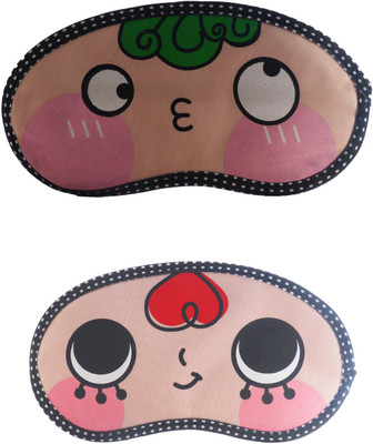 

Jenna GreenHair-RedHairCartoon Travel Sleeping Eye Cover Blindfold (Pack of 2)(2 g)