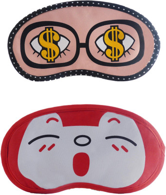 

Jenna Dollar-RedSleepyCartoon Travel Sleeping Eye Cover Blindfold (Pack of 2)(2 g)