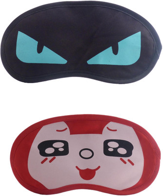 

Jenna BlueEye-RedBlackEyeCartoon Travel Sleeping Eye Cover Blindfold (Pack of 2)(2 g)