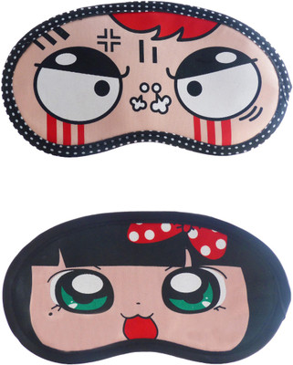 

Jenna Angry-PolkaDotCartoon Travel Sleeping Eye Cover Blindfold (Pack of 2)(2 g)