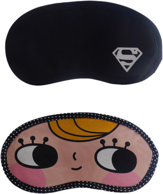 Jenna W_Superman-YellowHairHappyCartoon Travel Sleeping Eye Cover Blindfold (Pack of 2)(2 g)