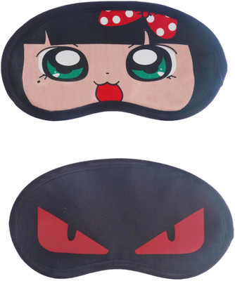 

Jenna PolkaDot-RedEyeCartoon Travel Sleeping Eye Cover Blindfold (Pack of 2)(2 g)