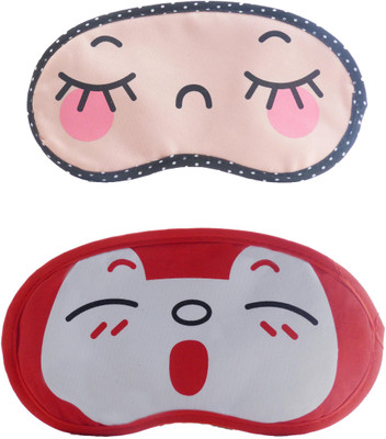Jenna CloseEye-RedSleepyCartoon Travel Sleeping Eye Cover Blindfold (Pack of 2)(2 g)