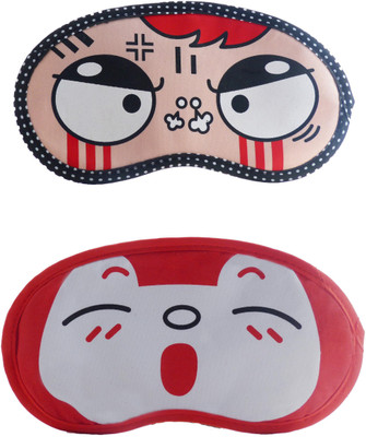 

Jenna Angry-RedSleepyCartoon Travel Sleeping Eye Cover Blindfold (Pack of 2)(2 g)
