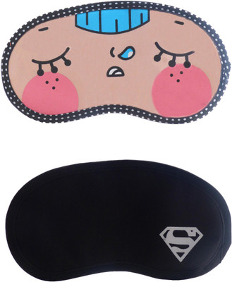 

Jenna Napping-W_SupermanCartoon Travel Sleeping Eye Cover Blindfold (Pack of 2)(2 g)