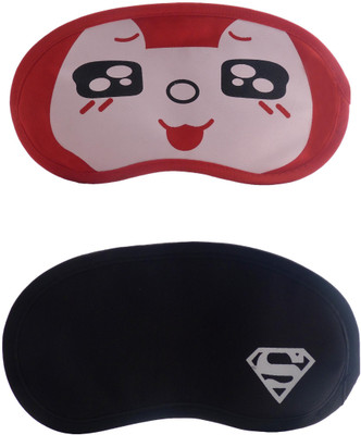 

Jenna RedBlackEye-W_SupermanCartoon Travel Sleeping Eye Cover Blindfold (Pack of 2)(2 g)