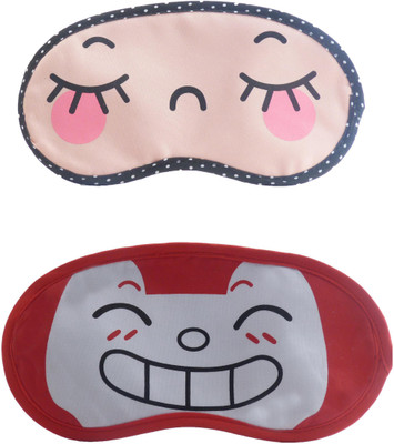 

Jenna CloseEye-RedHappyCartoon Travel Sleeping Eye Cover Blindfold (Pack of 2)(2 g)