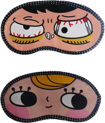 

Jenna Sleepy-YellowHairHappyCartoon Travel Sleeping Eye Cover Blindfold (Pack of 2)(2 g)