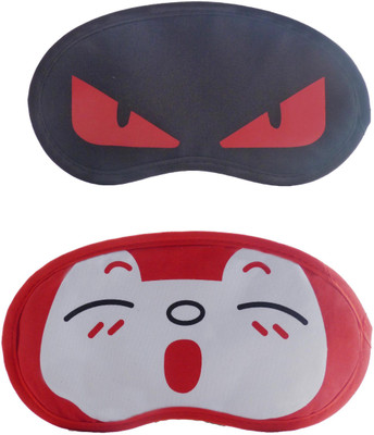 

Jenna RedEye-RedSleepyCartoon Travel Sleeping Eye Cover Blindfold (Pack of 2)(2 g)