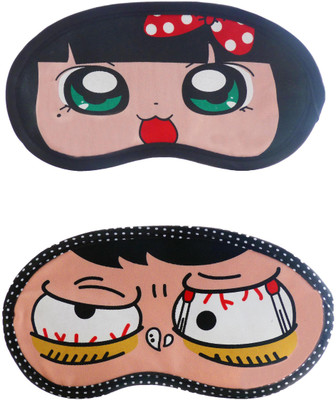

Jenna PolkaDot-SleepyCartoon Travel Sleeping Eye Cover Blindfold (Pack of 2)(2 g)