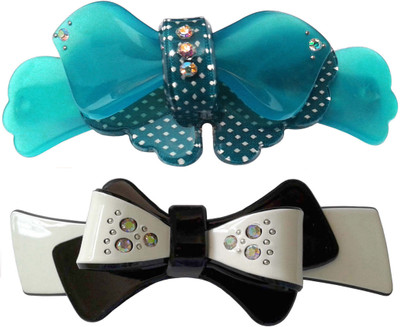 

Shreya Collection Combo of 2 Multicolour Shiny Hair Ponytail Barrette Clutcher Clip Alligator Buckle - 10047 & 10064.2 Hair Clip(Multicolor)