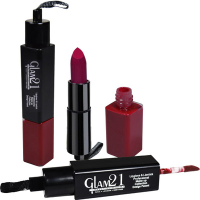 

Glam 21 Lipgloss & Lipstick A03(11 g, Red)