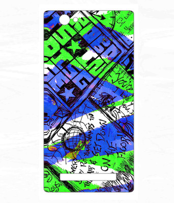 Snooky Lava Iris X 17 Mobile Skin(Blue)