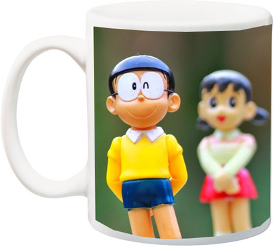 

Stylotrendz Cute Perfect Gift for Girlfriend or Boyfriend Nobita and Shizuka Ceramic Mug(325 ml), White