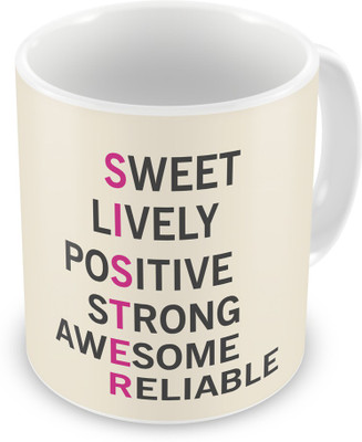 

Indigifts Return Gift for Raksha Bandhan Rakhi Gifts for Sister on Bhaidooj Birthday Anniversary (IDSRAF15089) Ceramic Mug(330 ml), Multicolor;white