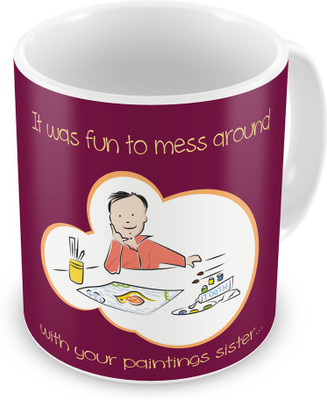 

Indigifts Raksha Bandhan Rakhi Gifts for Sister on Bhaidooj Birthday Anniversary (IDSRAF16204) Ceramic Mug(330 ml), Multicolor;white