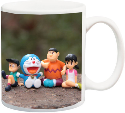 

Stylotrendz Team doraemon on holiday theme print Ceramic Mug(325 ml), White
