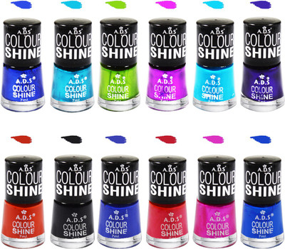 

ADS A1 Colour Shine Nail Paint Multicolor(Pack of 12)