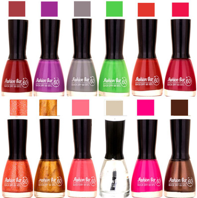 

Fashion Bar Cherry,Purple,Grey,Perrot green,Rich Brown,Mazanta,Shimmer Orange,Golden,Neon Pink,Transperent,Fuchsia Pink,Dark Brown Nail polish Cherry,Purple,Grey,Perrot green,Rich Brown,Mazanta,Shimmer Orange,Golden,Neon Pink,Transperent,Fuchsia Pink,Dark