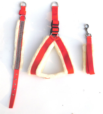 

Skora Nylon Sheepskin fur Red white 1.25 inch sheepskin Fur harness, Collar & Leash (Chest Size : 28-34 inch)  Dog Harness & Leash (, Red-white) Dog Standard Harness(, Red