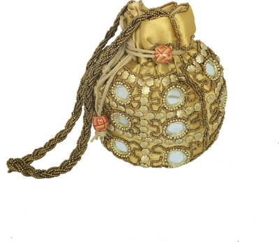 

Kuber Industries Ethnic Mirror Work Rajasthani Potli Bag / Clutch / Bridal Clutch Potli(Multicolor)