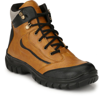 

Eego Italy Safety Steel Toe Boots For Men(Tan, Black