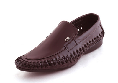 Amanio Leather Formals Slip On For Men(Brown